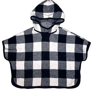 Zara Buffalo Check Plaid Soft and Heavy Hooded Cape Poncho, 2T Toddler Girls